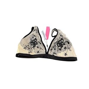 Cosabella Savona Triangle Bralette Mesh Embroidered Floral Size Small‎